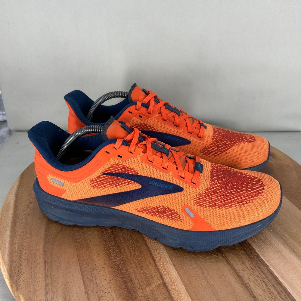 Brooks Launch 9 Mens Running Shoes Orange Navy Blue 1103861D854 Size 10.5 D